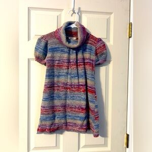 Love Rocks cowl neck gray short sleeve sweater dress Small